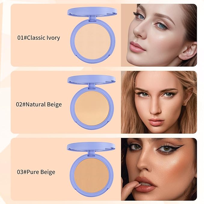 Oil Control Face Powder, Matte Smooth Setting Powder, Waterproof Long-Lasting Setting Powder, Perfect Lightweight Face Makeup For Soft Focus Finish, Minimizes Fine Lines And Pores (Nature BEIGE)-VivaGrace Women