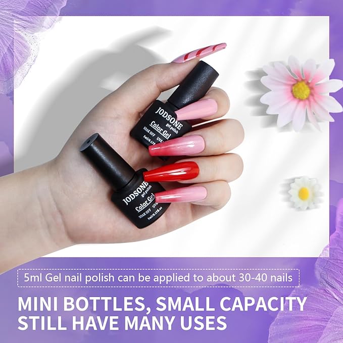 JODSONE 20 Colors Gel Nail Polish Kit with U V Light Base Top Matte Coat High Shine Vibrant Nail Gel Equipped with Manicure Tools-VivaGrace Women