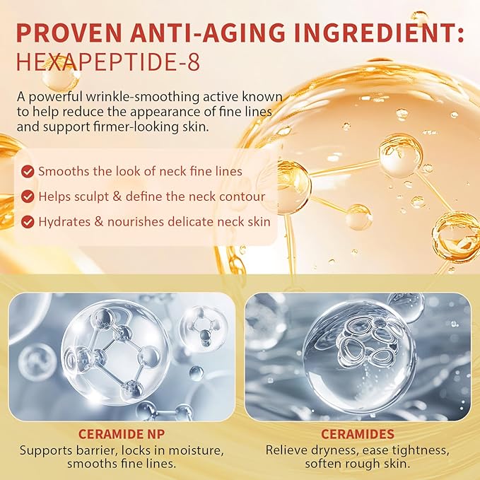 AH-8 Firming Neck Cream with Roller - Neck and Chest Firming Cream to Lift, Tighten & Smooth Sagging Skin, Reduce Wrinkles & Hydrate for Youthful Neck, 4.23 Fl Oz-VivaGrace Women