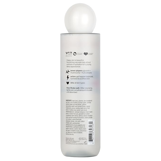 Pacifica Happy Water Hydrating Facial Toner Mist – Vegan Ceramides, Hyaluronic Acid & Electrolytes, Refreshing & Calming for Balanced Skin, Clean Beauty, Vegan, Cruelty-Free, All Skin Types, 4 oz-VivaGrace Women