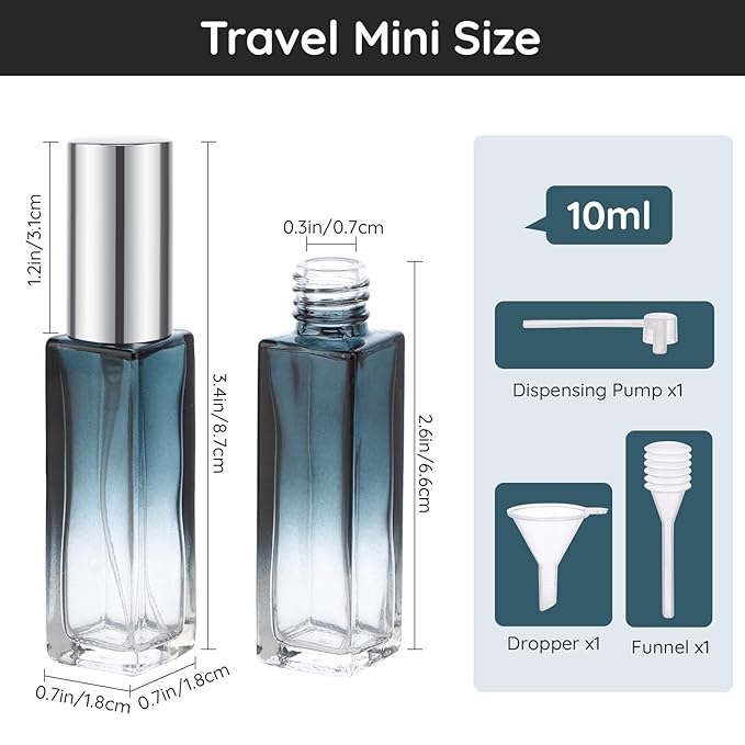 Segbeauty Refillable Perfume Bottle Travel, 5 Set of 10ML Pocket Glass Perfume Atomizer, Empty Fine Mist Mini Travel Bottles Set Cologne Atomizer Dispenser Fragrance Sprayer Cosmetic Container-VivaGrace Women