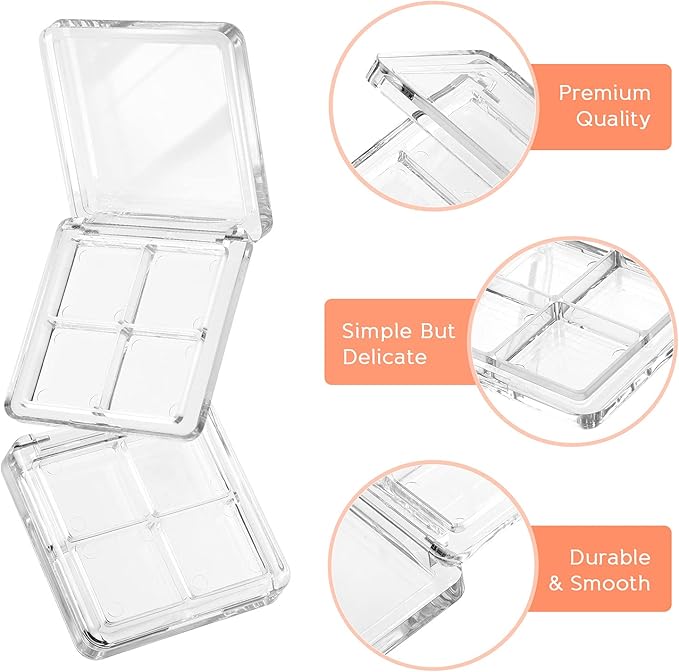 Beaupretty Empty Lipstick Palette，2 Pieces Empty Lipstick Box DIY Eyeshadow Powder Blush Lipstick Palette Empty Highlighters Container Empty Eyeshadow Pan Makeup Palette for Women
