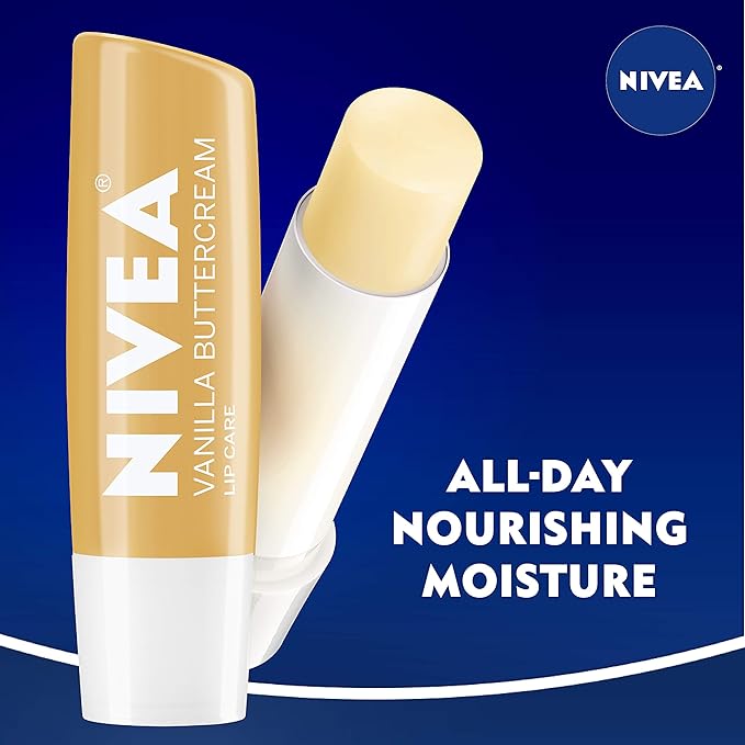 NIVEA Vanilla Buttercream Lip Care - All Day Moisturizing Lip Balm for Soft Lips - Pack of 4-VivaGrace Women
