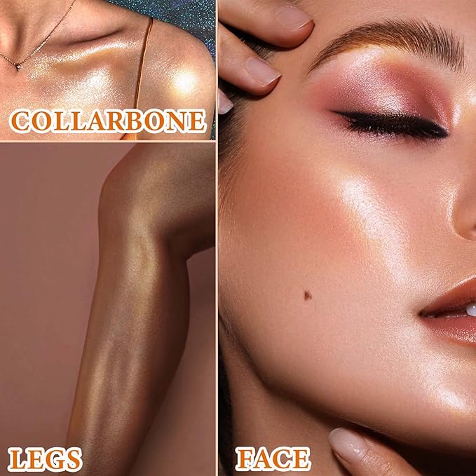 Body Luminizer Liquid Illuminator, Bronze Gold, Skin Foundation Concealer, All Skin Types-VivaGrace Women