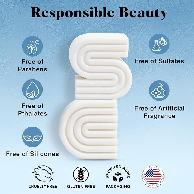 Kitsch 2-in-1 Ultra Sensitive Shampoo Bar & Body Wash + Conditioner Bar & Shaving Soap – Fragrance-Free Bar Soap for Sensitive Skin & Scalp - For Healthy, Radiant Hair and Skin - Made in USA – 2pcs-VivaGrace Women