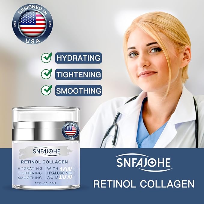 Instant Face Lift Cream with Retinol,Collagen & Hyaluronic Acid,Retinol Face Moisturizer for Wrinkles, Neck & Décolleté, Neck Firming Cream for Women & Men, 1.7 Fl Oz-VivaGrace Women