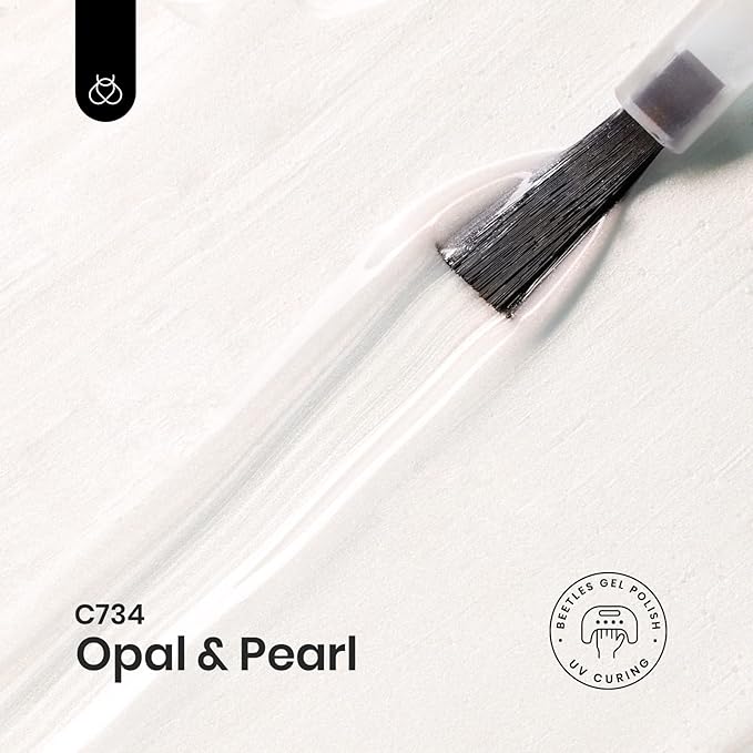 Beetles Gel Nail Polish, 1 Pcs 15ml Pearl White Shell Pearlescent Gel Polish Pearl Shimmer Soak Off Manicure Salon Nail Design Nail U V LED Lamp Needed Home DIY Manicure