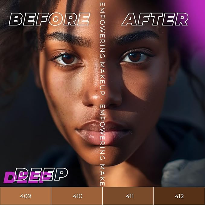 LAMEL OhMy Clear Face Full Coverage Foundation - Acne Coverage - Salicylic Acid & Tea Tree Extract - Dewy & Flawless Finish - Sensitive Skin Care - Organic & Oil-Free - 410, 1.35 fl.oz-VivaGrace Women