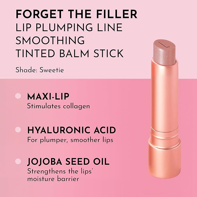 Lawless Forget the Filler Lip Plumping Line Smoothing Tinted Balm - Sweetie - Premium Tinted Lip Balm with Natural Ingredients to Plump and Smooth Lips for a Firmer, Fuller Look - 0.09 oz-VivaGrace Women