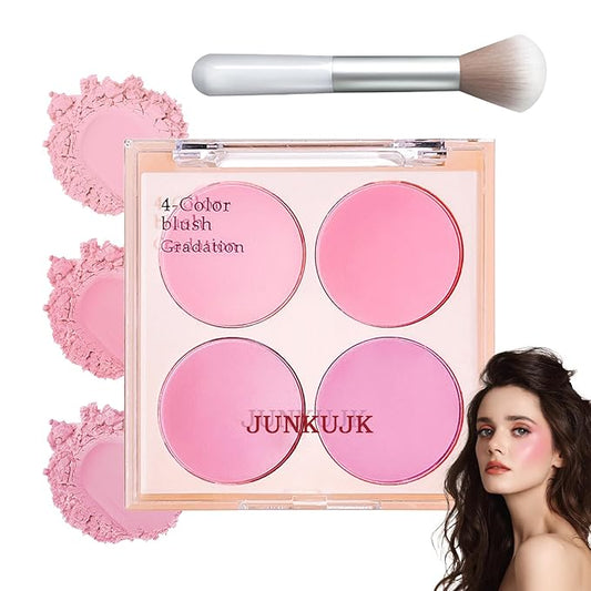 Blush Palette,Shimmer Silky Matte Blush Powder Palette,Professional Cute Face Contour Highlighter Blush Palette with Blush Makeup Brush 02-VivaGrace Women