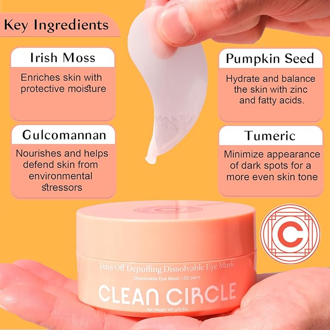 Depuffing Dissolvable Under Eye Masks - Enriched with Glucomannan, and Pumpkin Seed - Combat Fatigue, Reduce Puffiness, and Hydrate for a Fresh Look - Under Eye Mask Patches-VivaGrace Women