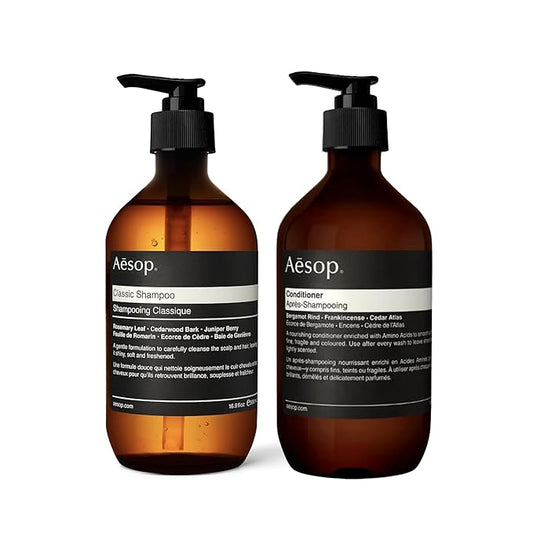 Aesop Classic Shampoo & Conditioner Set | Adds Shine, Hydration, Softness to Hair | 500 mL / 16.9 oz-VivaGrace Women