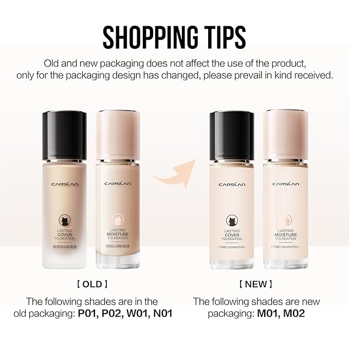 Lasting Cover Foundation, 24H Longlasting Full Coverage Matte Finish Face Makeup, Poreless, Lightweight, Waterproof, Oil Free Liquid Foundation, M01-VivaGrace Women