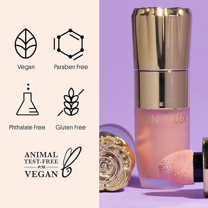 Winky Lux Cheeky Rose Liquid Highlighter, Gel Cream Blush Wand, Blendable & Buildable Pigment, Long Lasting Weightless, Angel-VivaGrace Women