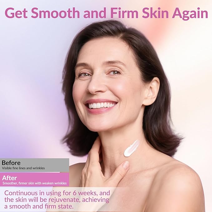 Neck Firming Creams for Tightening and Firming, Moisturizer Face Cream with Collagen, Hyaluronic Acid, Day & Night Anti-Aging Skin Tightening Cream Neck, Décolleté & Face – 1.7Fl Oz-VivaGrace Women