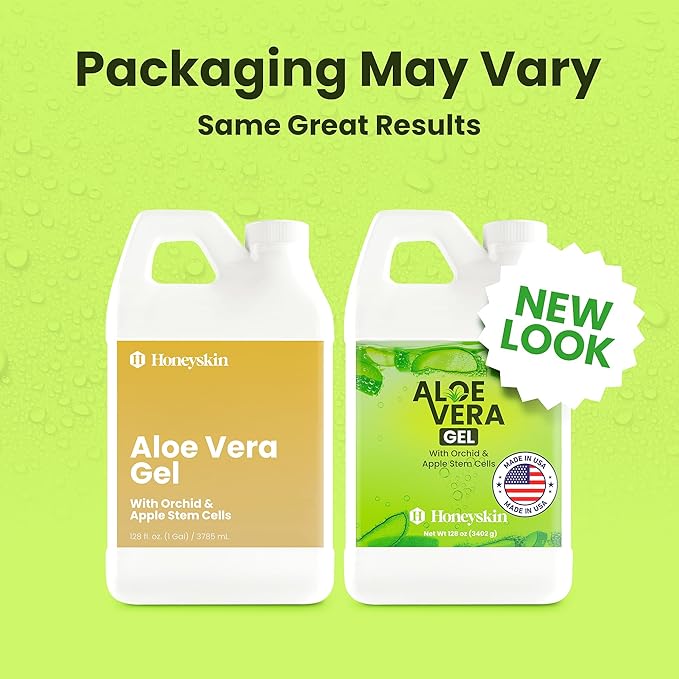 Organic 100% Aloe Vera Gel for Face & Body with Manuka Honey - A Fresh Aloe Vera Plant, No Powder - Sunburn Relief - Aloe Vera Gel for Hair (1 Gallon)-VivaGrace Women
