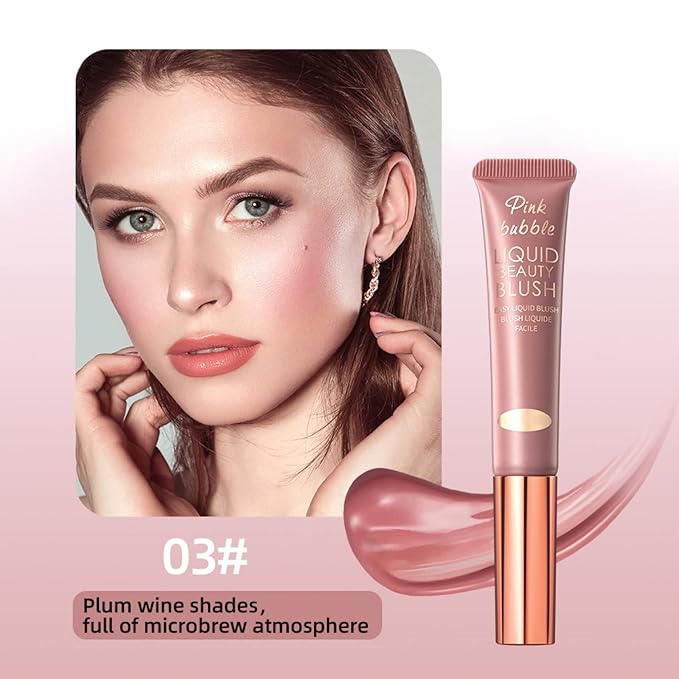 Liquid Blush Makeup Wand, Velvet Cream Blush Stick for Cheeks and Lips, Blush and Highlighter Stick, Easily Blendable, Long-Wearing, Smudge Proof-VivaGrace Women