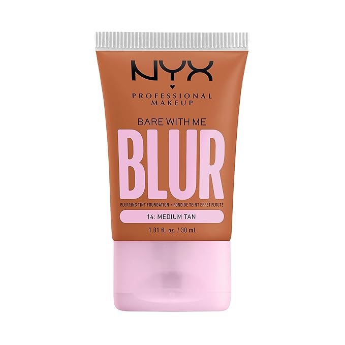 NYX PROFESSIONAL MAKEUP Bare With Me Blur Skin Tint Foundation Make Up with Matcha, Glycerin & Niacinamide - Medium Tan-VivaGrace Women