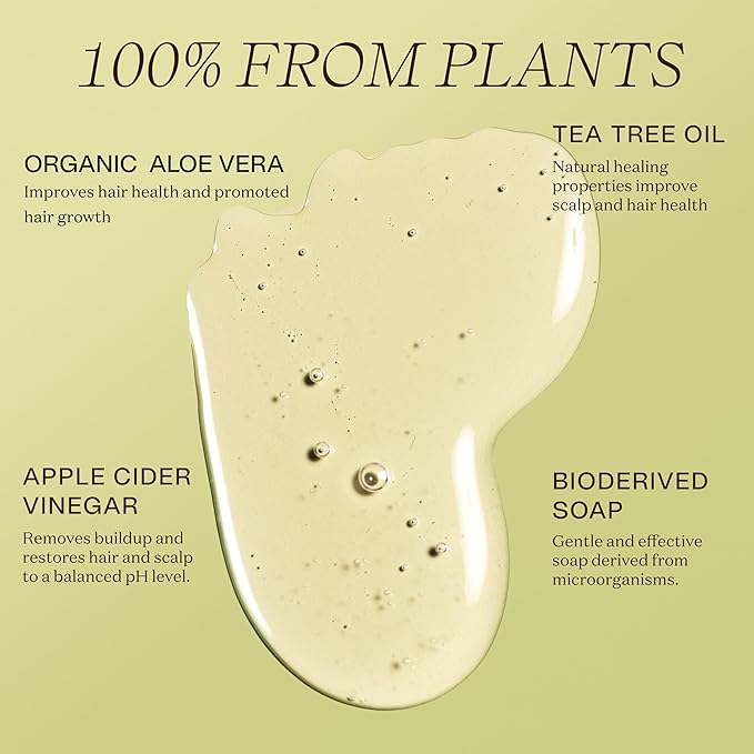 Non Toxic Vegan Shampoo with Organic Ingredients, Apple Cider Vinegar & Tea Tree Oil - Sulfate Free, Color Safe, Paraben Free, Gluten Free, Cruelty Free, pH Balanced-VivaGrace Women