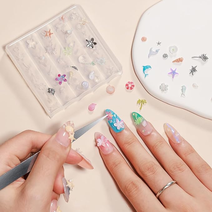 MIZHSE Solid Builder Gel for Nails, Clear 60g 3D Sculpting Gel for Nail Art Non-Sticky Molding Hard Gels UV LED Nail Charm with Gold Chrome Nail Powder and 3D Silicone Flower Mold Kit for DIY Salon-VivaGrace Women