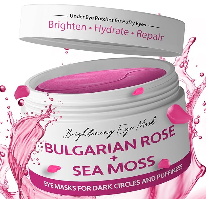 Under Eye Mask Under Eye Gels with Irish Sea Moss Bulgarian Rose and Hyaluronic Acid 60 Eye Gels (30 Pairs) Eye Masks for Men and Women-VivaGrace Women