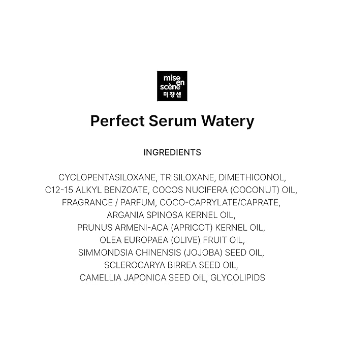 Mise En Scene Perfect Watery Serum for Hair Moisturizing - Korean Hair Argan Oils, Hair Essence for Hydrating with Citrus Scent, Derma Test Completed, 2.70 fl. Oz-VivaGrace Women