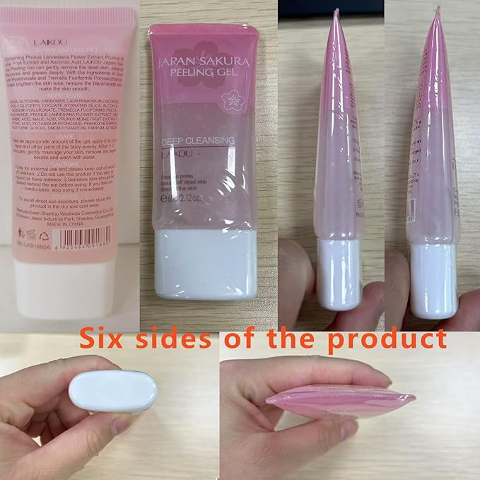 AKARY Sakura Face Peeling Gel for Women Facial and Body Clean Skincare Remove Dark Spots & Firm Skin Tone, Gentle Exfoliator Deep Cleansing Skin Moisturizing Gel for All Skin Types