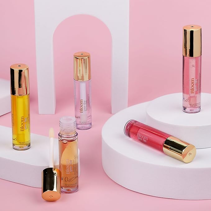 Expressions 5pc Lip Oil Set - Bloom Your Lips Style Essentials Lip Oils, Lip Healing Lip Oil Collection with Precision Applicator Wand | Moisturizing for Everyday Lip Care and Lip Repair (DAISY)-VivaGrace Women