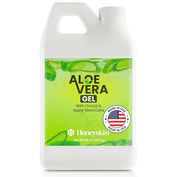 Organic 100% Aloe Vera Gel for Face & Body with Manuka Honey - A Fresh Aloe Vera Plant, No Powder - Sunburn Relief - Aloe Vera Gel for Hair (1 Gallon)-VivaGrace Women