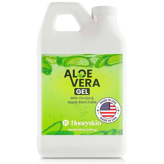 Organic 100% Aloe Vera Gel for Face & Body with Manuka Honey - A Fresh Aloe Vera Plant, No Powder - Sunburn Relief - Aloe Vera Gel for Hair (1 Gallon)-VivaGrace Women