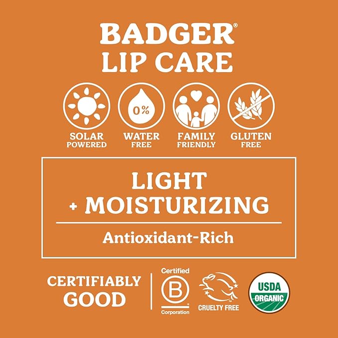 Badger - Classic Lip Balm, Vanilla Madagascar, Made with Organic Olive Oil, Beeswax & Rosemary, Certified Organic, Moisturizing Lip Balm, 0.15 oz (4 Pack)-VivaGrace Women