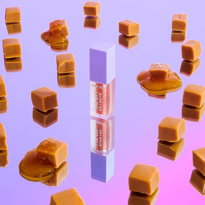 SPF50 Glow & Go Lip Oil: Lip Oil with SPF, Moisturizes and Protects Lips, 4.5ml (Salted Caramel)-VivaGrace Women