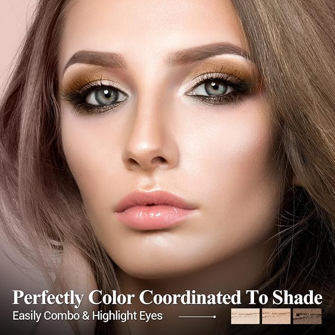 BROWN NEUTRAL Eyeshadow Stick Makeup 6PCS Set, Metallic Shimmer Matte Cream Eye Shadow Eyeliner Brightener Pencil Crayon - BROWN NEUTRAL-VivaGrace Women