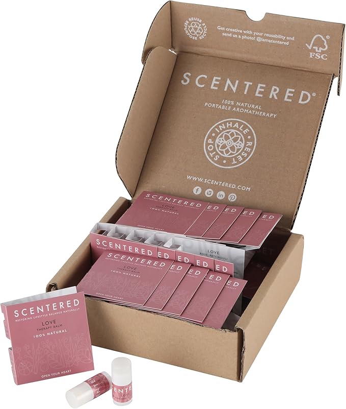 Scentered Party Favors for Wedding, Anniversary, Birthday - 30 x Mini Aromatherapy Inhaler Balm Sticks - Love: Enchanting Essential Oils Blend - Adult Party Favors for Women & Men-VivaGrace Women