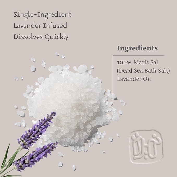 Dead Sea Salts for Soaking - Relaxing Salt Bath Soak for Body Rejuvenation - Natural Mineral Salts - Coarse Dead Sea Salt Bath Salts for Women & Men w/Lavender Infused Essential Oil (2.2lb)-VivaGrace Women