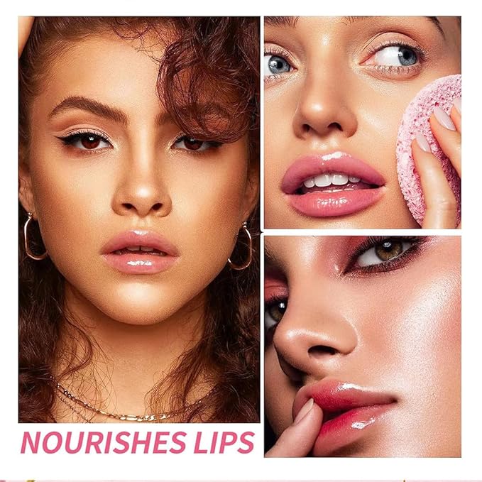 Hydrating Lip Glow Oil, Moisturizing Lip Glow Oil, Nourishing Glossy Transparent Lip Oil, Plumping Lip Oil, Lip Balm, Non-sticky Tinted Toot Lip Balm for Lip Care (CHERRY) 0.2 OZ-VivaGrace Women