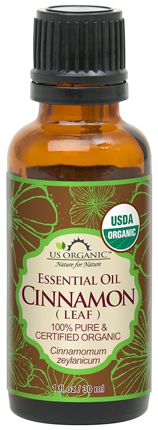 US Organic 100% Pure Cinnamon Leaf Essential Oil - USDA Certified Organic, Steam Distilled - W/Euro Dropper (More Size Variations Available) (30 ml / 1 fl oz)-VivaGrace Women