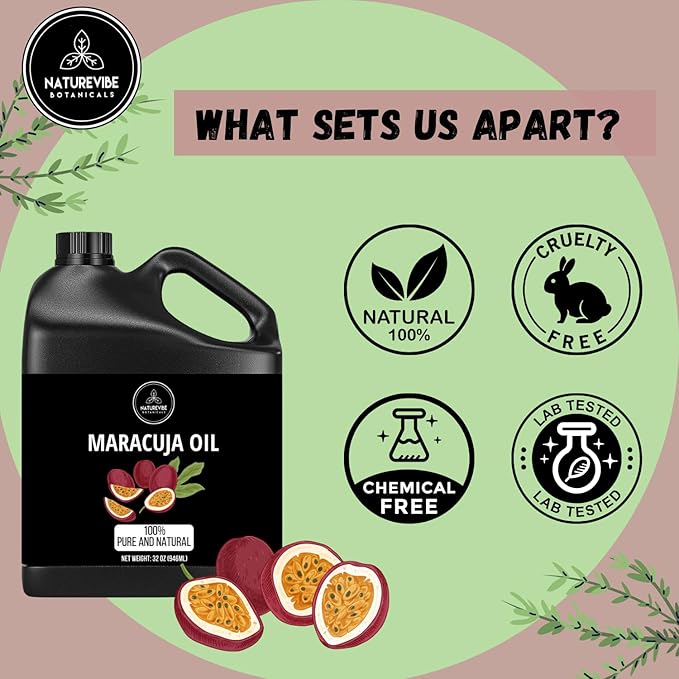 Naturevibe Botanicals Maracuja Oil 32 Ounces | 100% Pure and Natural | Great for Skin Care and Hair Care-VivaGrace Women