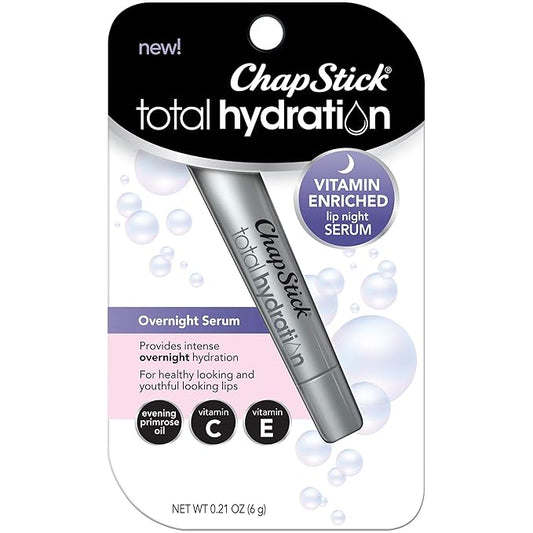 ChapStick Total Hydration Vitamin Enriched Lip Night Serum, Night Lip Serum for Overnight Lip Care - 0.21 Oz-VivaGrace Women