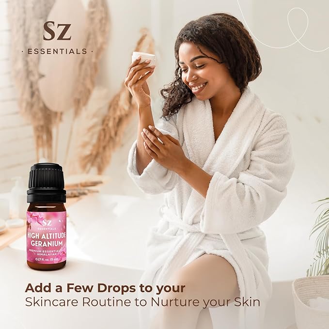 High Altitude Geranium Essential Oil – 100% Pure & Natural, Grown in The High-Altitude – Aromatherapy, Home Use – Therapeutic Grade & Vegan – 5 mL-VivaGrace Women