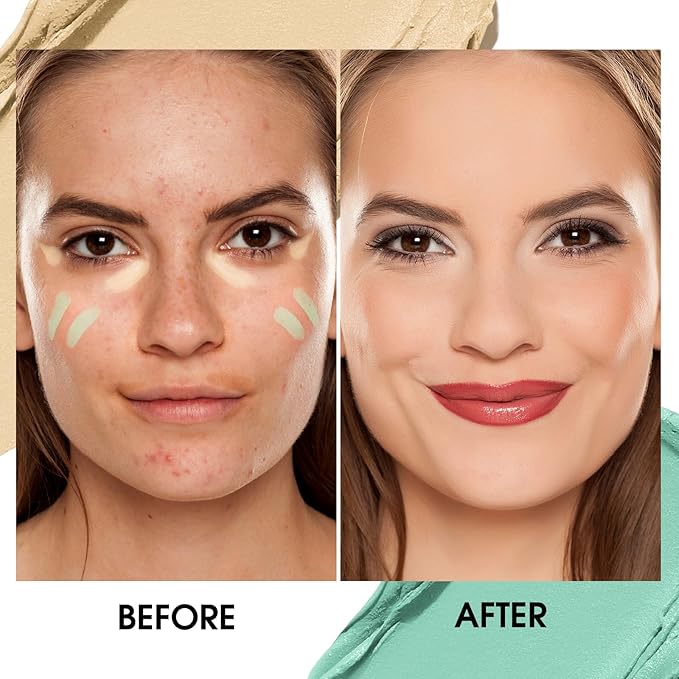 LANGMANNI Multi-Use Face Contour Stick,Highlighter & Concealer Stick, Combo Use For Correcting Color Balancing (#01+#02 Yellow+Green)-VivaGrace Women