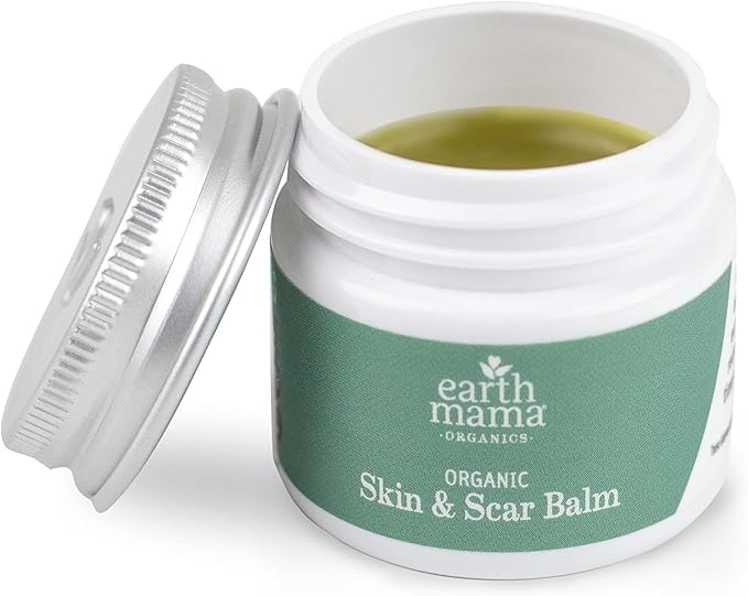 Earth Mama Organic Skin & Scar Balm |C-Section Recovery Skin Care, Pregnancy Stretch Mark Scar Cream with Organic Jojoba Oil, Tamanu Oil & Gotu Kola (2-Pack)-VivaGrace Women