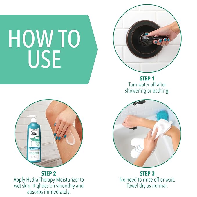 Curel Hydra Therapy In Shower Lotion, Itch Defense Body Moisturizer with Advanced Ceramide Complex, Vitamin E, & Oatmeal Extract, 12 Oz-VivaGrace Women