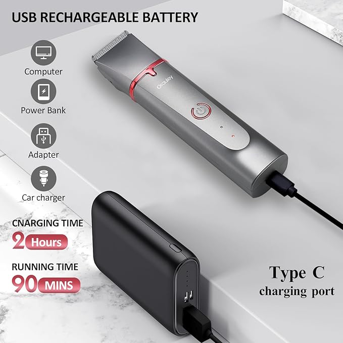 Electric Razors for Women, 3-in-1 Electric Lady Clipper Pubic Hair Trimmer-Painless Hair Removal Groomer Kit Rechargable Bikini Trimmer for Women with 3 Trimmer Heads, IPX7 Waterproof-VivaGrace Women