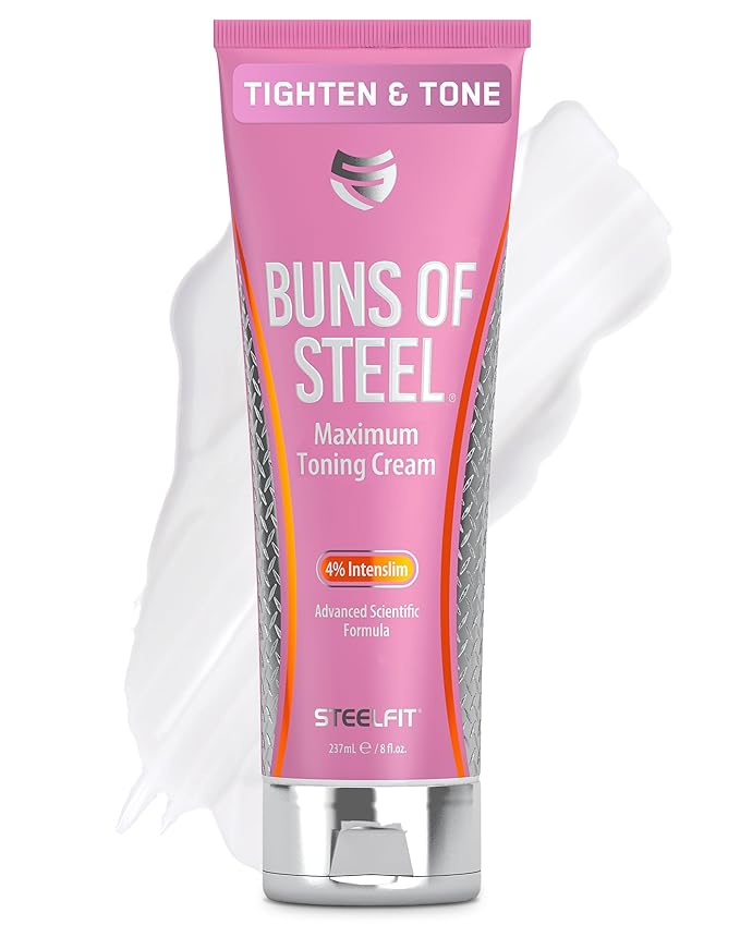 SteelFit Maximum Toning Cellulite Cream, Buns of Steel - Skin Firming & Tightening Body Lotion with Caffeine for Stretch Marks - Anti-Cellulite Remover Treatment for Booty, Thighs, Legs & Glutes-VivaGrace Women
