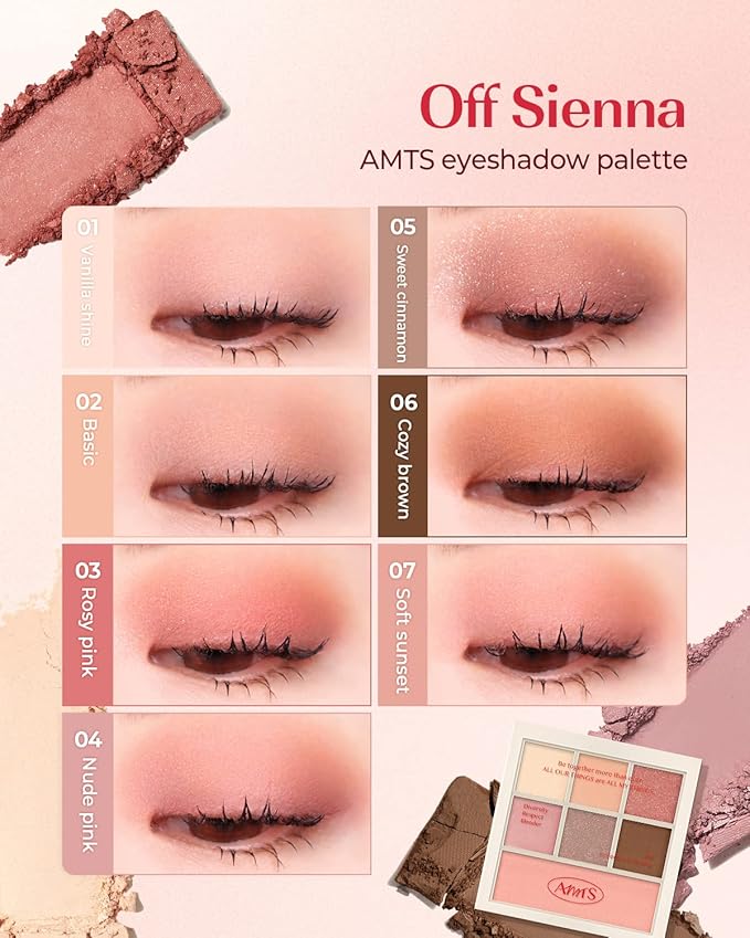 AMTS Eyeshadow Off Sienna & Misty Lavender Palettes Set, Valentine's gifts for teen girls, women | Matte Shimmer Metallic, Long Lasting-VivaGrace Women