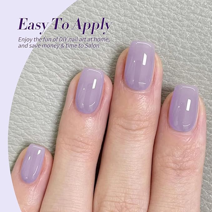 BORN PRETTY Jelly Purple Gel Nail Polish 6 Colors Purple Violets Colors Gel Polish Kit Soak Off Gel Nail Kit Collection Nail Art Gel Manicure Kit DIY at Home Salon Gifts-VivaGrace Women