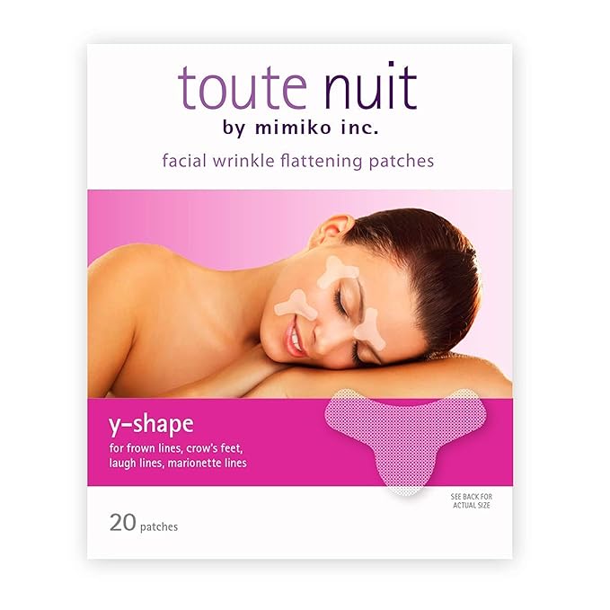 Toute Nuit Wrinkle Patches – Y Shape – Face Tape for Forehead, Between the Eyes & Around Mouth – Hypoallergenic Anti Wrinkle Patches – 20 Count, Made in USA-VivaGrace Women