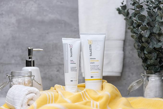 TriLASTIN-SR Intensive Stretch Mark Cream Bundle with Hydro-Thermal Accelerator (5.5 & 3 oz) | Fast-Acting Stretch Marks Cream with Absorption Enhancing Serum | Hypoallergenic & Paraben-free-VivaGrace Women