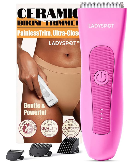 LADYSPOT™ Hair Shaver for Women, Shaving Sets with 3 Gurad and Replaceable Ceramic Blade Heads, No Nick, No Cut, No Razor Burn, Waterproof Wet/Dry, 90 Minutes Shaving (Women-Rosered-Version)-VivaGrace Women